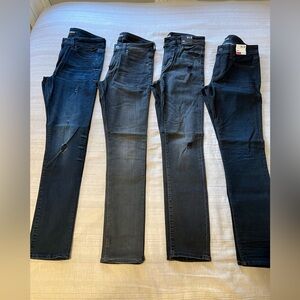 Express Men's Black and Gray Skinny Jeans
